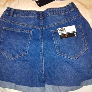 Mom  High Rise  Denim shorts.